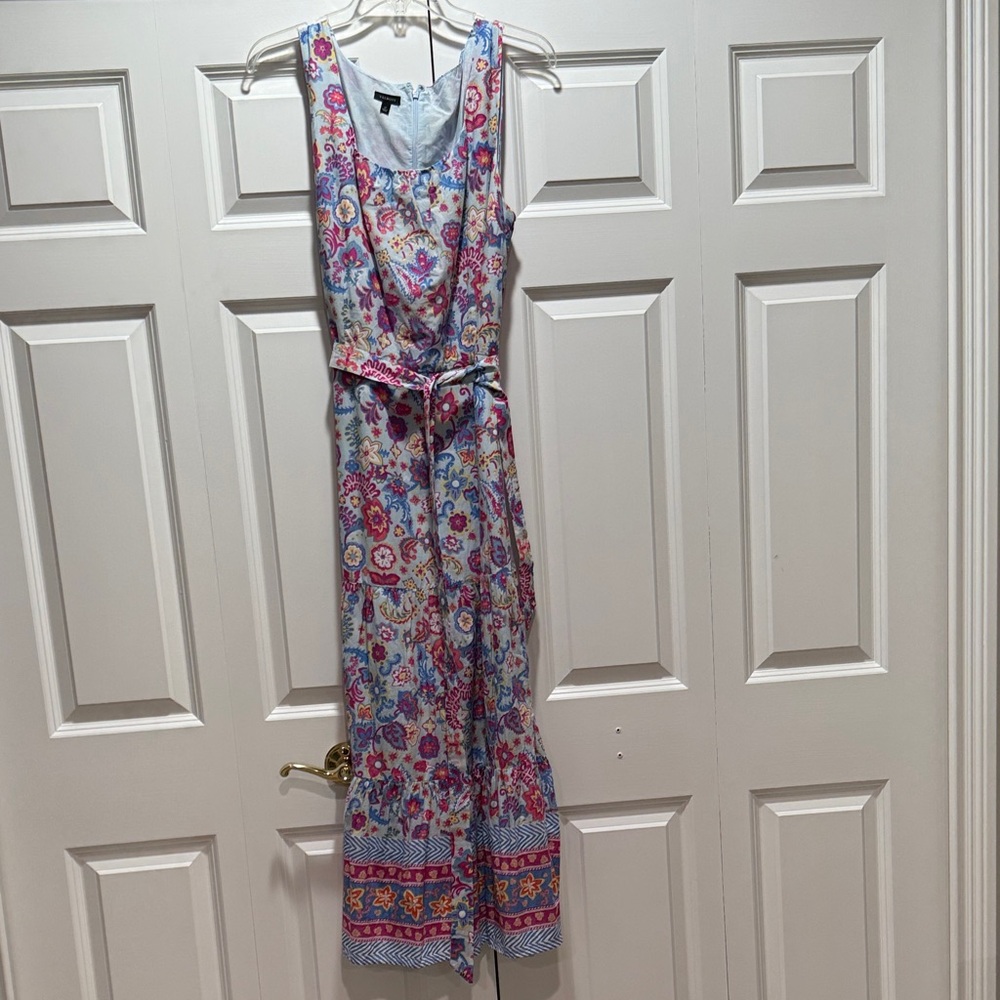 Talbots Blue and Pink Floral Dress